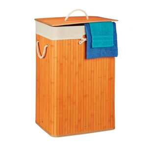 1 x Бамбуковий кошик для білизни квадратний помаранчевий