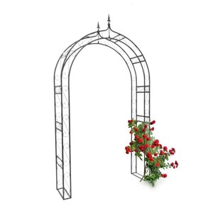 Декоративна подвійна арка для витких рослин саду, залізо, чорний, 242 x 138 x 35,5 см