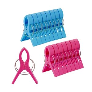 Набір з 16 затискачів для пляжних рушників синього/рожевого кольору