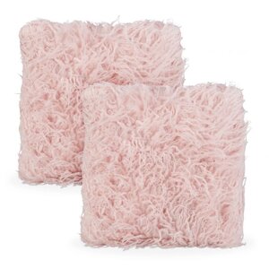2 x пухнаста подушка рожевого кольору