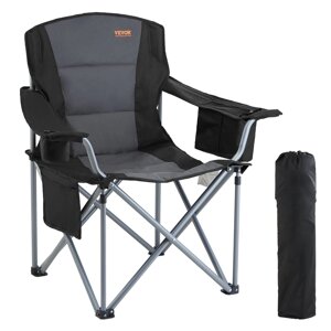 Стілець VEVOR Складаний стілець Складаний стілець з підставками для напоїв та підлокітниками, вантажопідйомність 158