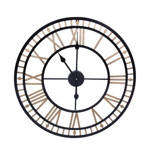 Круглий золотий залізний кварцовий годинник аналоговий кухонний годинник ретро римські цифри 80см античний стиль