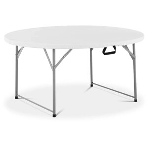 Круглий розкладний стіл - Ø 1.500 x 740 мм - Royal Catering - 150 кг - внутрішній/зовнішній - білий