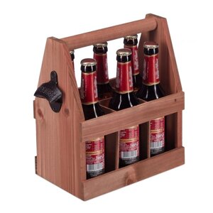 Дерев'яна підставка для пива з відкривачкою