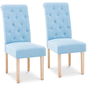 М'який стілець - комплект з 2 штук - до 180 кг - сидіння 46 x 42 см - небесно-блакитний