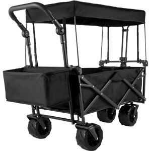VEVOR Складаний візок, 92,7 x 54,3 x 98,5 см Складаний візок, чорний візок для інструментів Візок вантажопідйомністю до