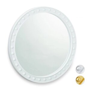 Декоративне настінне кругле дзеркало з рамою, пластик / картон / скло, 50,5 x 2,5 см