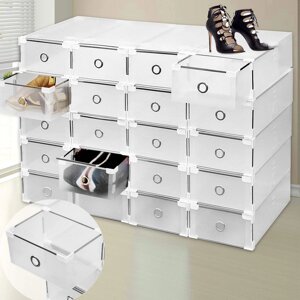 Взуттєва коробка 20 комплектів взуттєвий органайзер складаний взуття коробка для зберігання взуття полиці для взуття