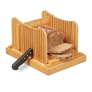 Пристосування для різання хліба та іншого з піддоном для крихт, бамбук