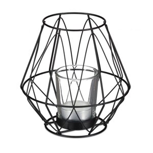Геометричний свічник для чайних ламп, залізо / скло