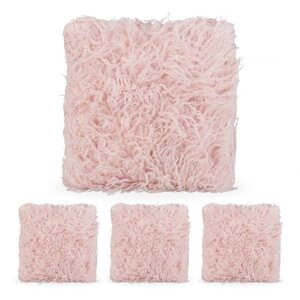 Пухнаста подушка рожева