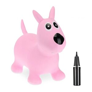Дитяча надувна собака-стрибунець для розвитку почуття рівноваги і координації, ПВХ пластик рожевого кольору