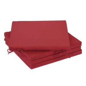 Набір з 4-х подушок для стільців винно-червоний