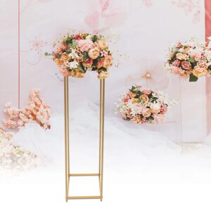 Весільна підставка для квітів Геометричний дизайн Золота ваза Прямокутна ваза для квітів Знімна підставка для квітів