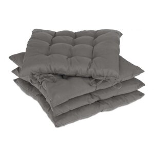 Набір подушок для сидінь з фіксуючими ременями, Сірий, 4 шт. , 5 x 38 x 38 см