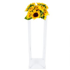 Акрилова підставка для квітів Металева підставка для вази Підлогова металева колона Біла 2 штуки Прямокутник прикраса