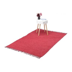 Червоний бавовняний клаптиковий килимок