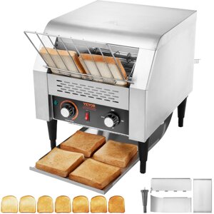 Конвеєрний тостер VEVOR 1770 Вт стрічковий тостер, ланцюговий тостер, три регульовані режими 150 / 300 / 450 скибочок