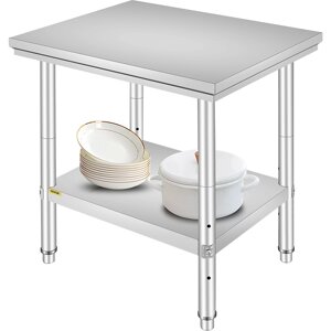 VEVOR Робочий стіл з нержавіючої сталі 760 x 600 x 70 мм Приготування їжі, шиття, прання, рукоділля, використання в
