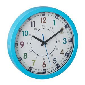 Синій настінний дитячий годинник