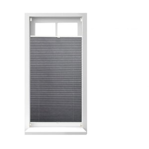 Плісирована складна штора для вікон, дверей на клейкій основі і затискних скобах, сірий