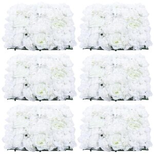 6шт Штучна квіткова настінна тарілка настінна прикраса білий 40 х 60 см