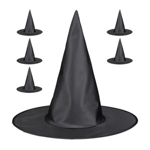 Набір з 6 капелюхів відьми в чорному кольорі
