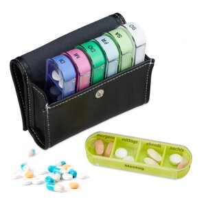 Органайзер для таблеток з футляром на 7 днів, 4 Відділення, таблетница, контейнер для таблеток