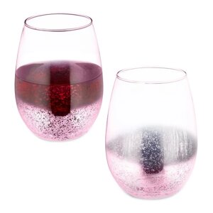 Келихи для вина без ніжки набір з 2 рожевих