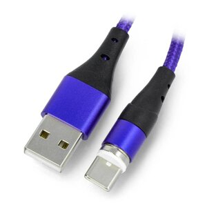 Магнітний кабель USB A - USB тип C - 1м - Akyga AK-USB-42