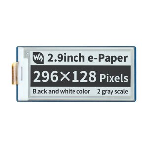 Дисплей E-Paper E-Ink - 2,9 296x128px - SPI - чорно-білий - для Raspberry Pi Pico - Waveshare 19408
