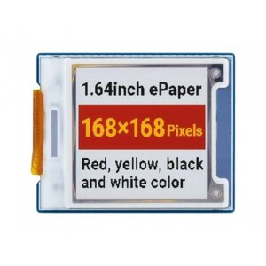 Дисплей електронного паперу - 1.64 168x168px - 4 кольори - SPI - Waveshare 22755