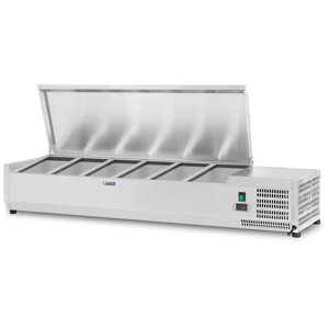 Холодильна вітрина - 140 x 33 см - 6 контейнерів GN 1/4