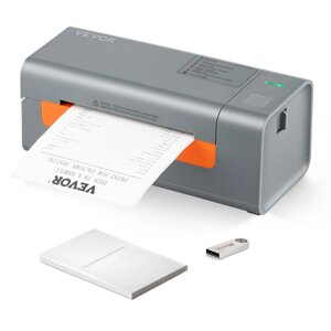 Принтер етикеток VEVOR 40-108 мм Принтер етикеток термопринтер 203 Dpi Принтер етикеток 150 мм/с Принтер етикеток з