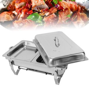 Підігрівач для їжі з нержавіючої сталі Контейнер для підігріву посуду, що натирається Шведський стіл Контейнер для