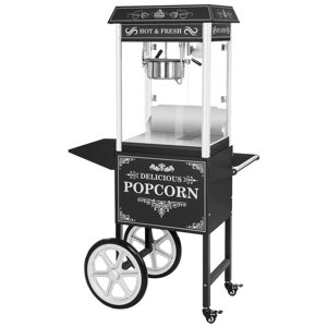 Попкорн апарат з візком - ретро дизайн - чорний - Royal Catering