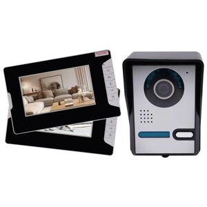CNCEST 220V 7-дюймовий відеодомофон з РК-дисплеєм та дверним дзвінком Комплект відеодомофона