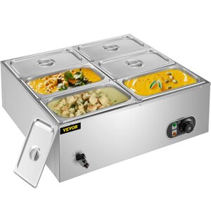 Підігрівач для харчових продуктів VEVOR 6 сковорідок, електричний підігрівач 71 x 60 x 27 см, електричний підігрівач