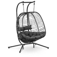 Підвісний стілець з каркасом - для двох осіб - складне сидіння - чорний/сірий