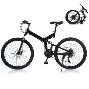 26-дюймовий складний гірський велосипед для дорослих 21-швидкісний з подвійними дисковими гальмами складний гірський