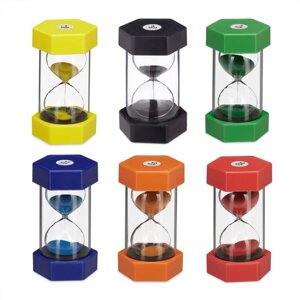 Набір різнокольорових пісочних годинників з різним часом циклу для дітей, пластик / скло / пісок