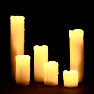 Набір світлодіодних свічок з 6 штук зі справжнього воску