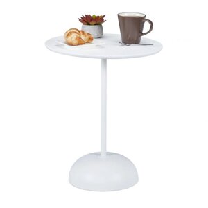 Круглий приставний столик в білому кольорі