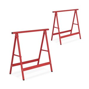 Набір розкладних опорних естакад-підставок в червоному кольорі, сталь, 75 x 78 x 40 см, 2 шт.