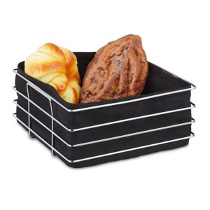 Металевий кошик для хліба з тканинною вставкою