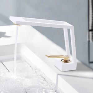 Змішувач для умивальника для ванної кімнати Сучасний змішувач для умивальника водоспад одноричажний з керамічним
