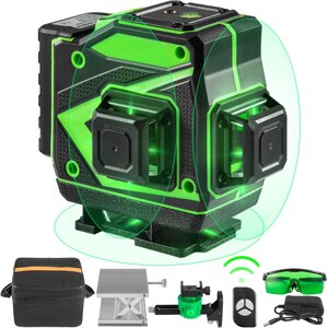 VEVOR 3 x 360 лазерний нівелір зелений, лазерний нівелір на 360 градусів, лазерний нівелір, лазерний рівень, лазерний