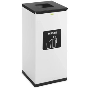 Відро для сміття - 60 л - біле - етикетка для залишкових відходів