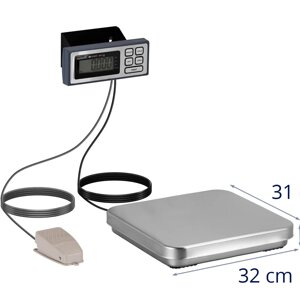 Цифрові кухонні ваги - ножна педаль - 5 кг / 1 г - 320 x 310 мм - РК-дисплей
