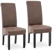 М'який стілець - комплект 2 - до 150 кг - сидіння 44,5 x 44 см - коричневий